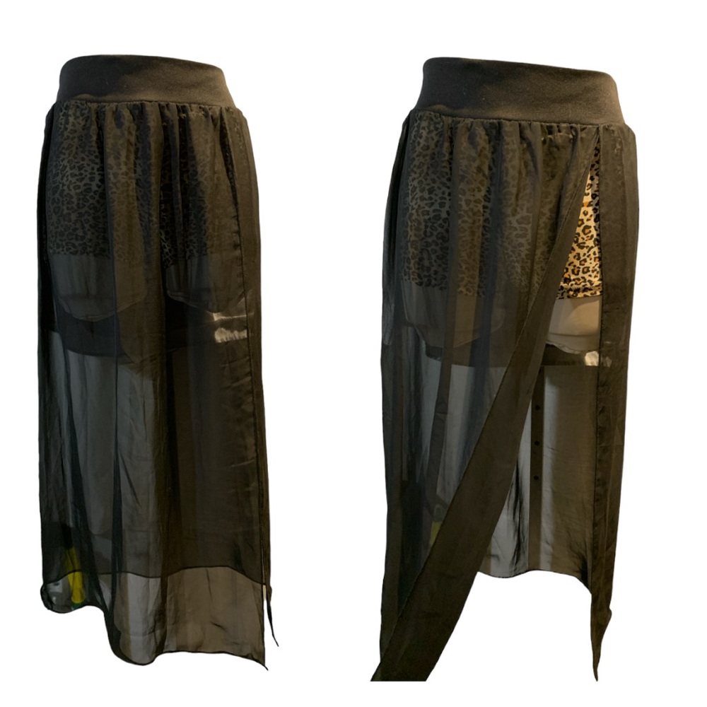 VALÍA Leopard Shorts  With Maxi Blythe Transparent Skirt Size SP